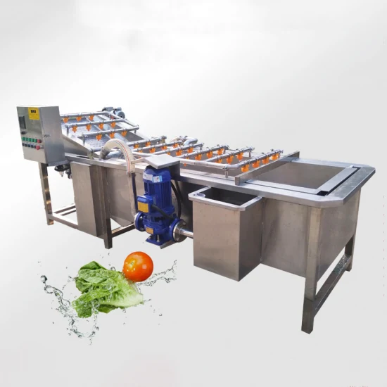 Machine de nettoyage à bulles d'air à bulles d'air de légumes et de fruits à feuilles de carottes et de pommes de terre automatiques industrielles avec ozone pour chaîne de traitement de salades